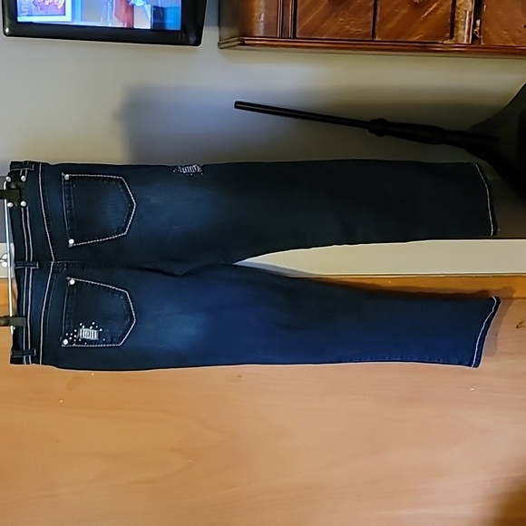 {Style & Co} Dark Wash Jeans☆Distressed☆Embellished☆ Size 10 - Picture 13 of 13